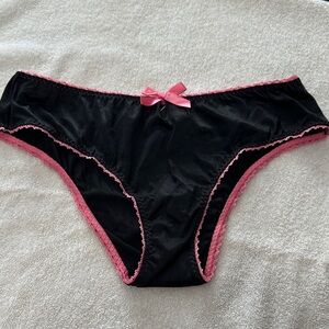 Victoria's Secret Black Panties with Pink Lace Trim